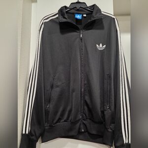 Adidas Black Bomber Jacket with Ribbed Cuffs